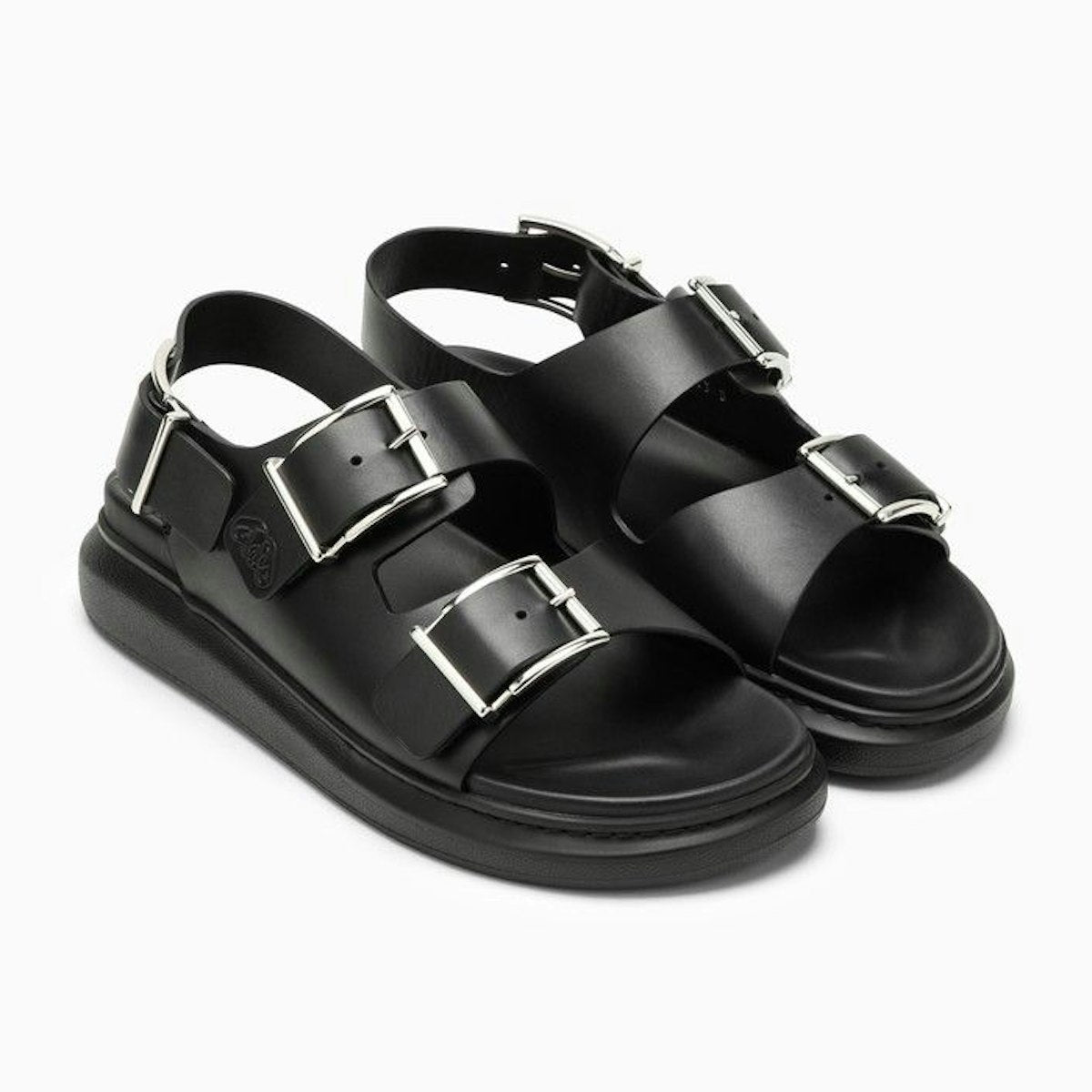 BLACK LEATHER SANDAL
