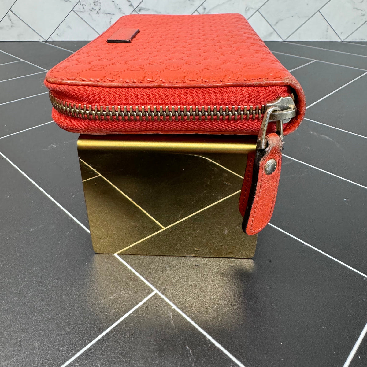 Gucci Orange Micro Guccisima Zippy Wallet