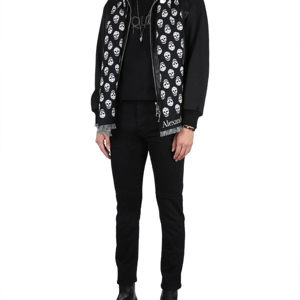 Alexander Mcqueen Men Leather Bomber Jacket