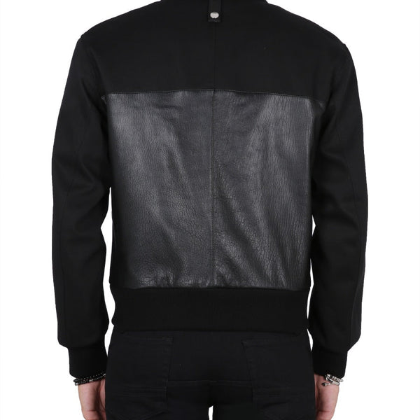 Alexander Mcqueen Men Leather Bomber Jacket