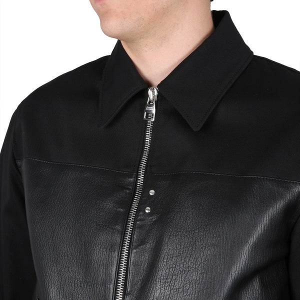 Alexander Mcqueen Men Leather Bomber Jacket