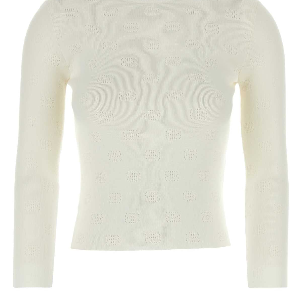 BALENCIAGA Women's Cropped Mini Wool Blend Sweater