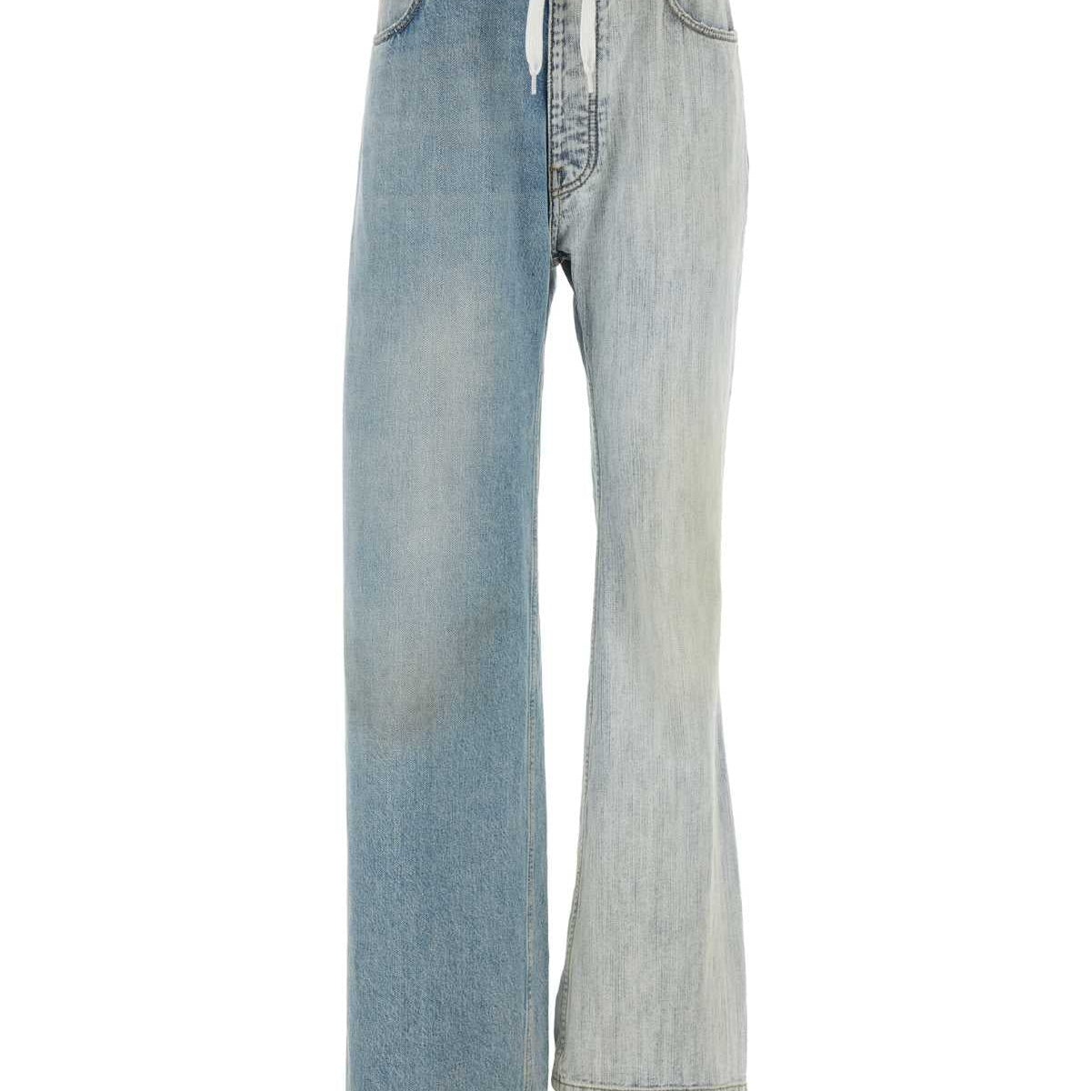 BALENCIAGA Two-Tone Denim Fifty-Fifty Jeans for Women