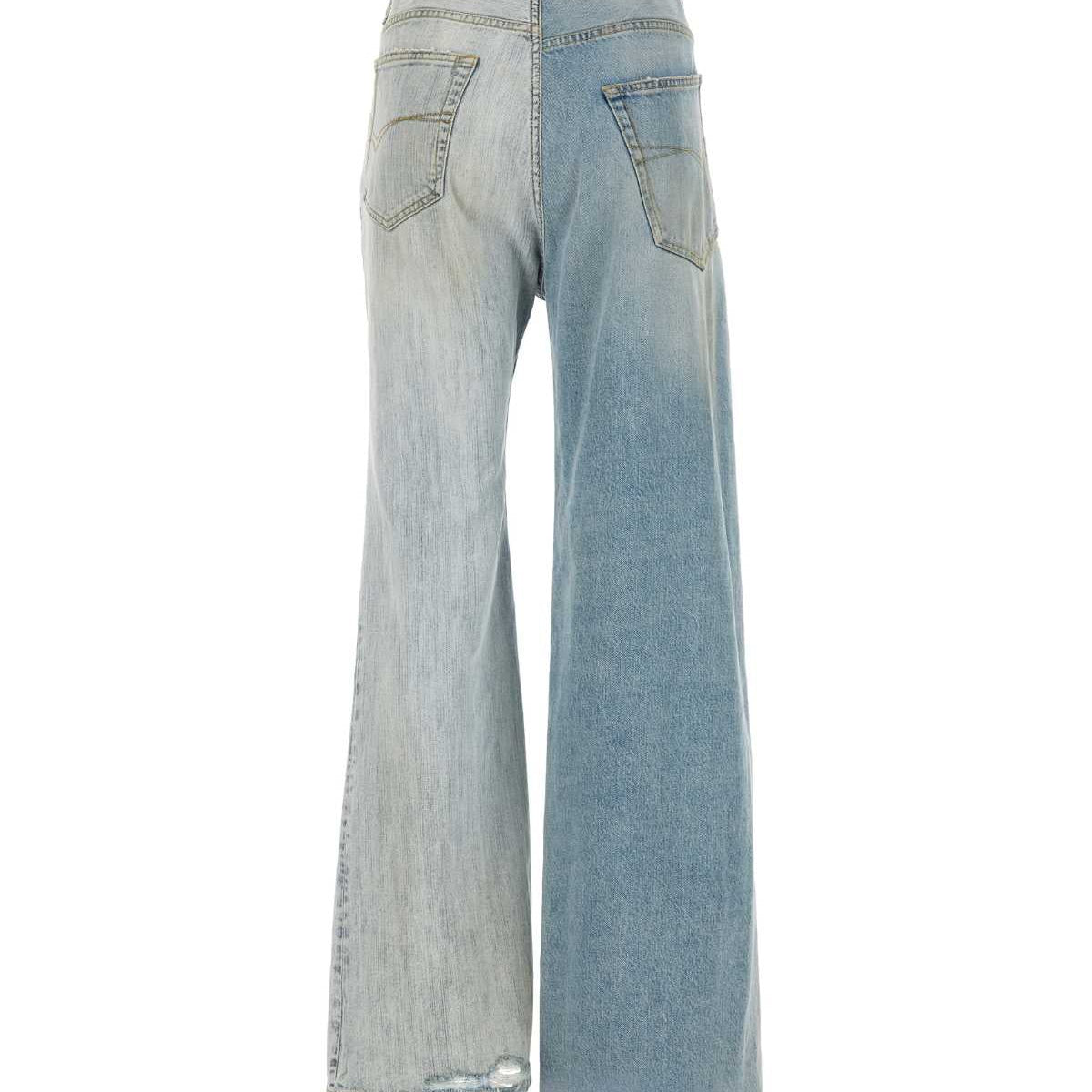BALENCIAGA Two-Tone Denim Fifty-Fifty Jeans for Women