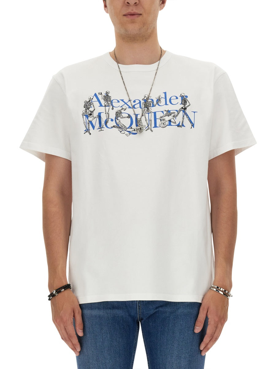 Alexander Mcqueen Men T-Shirt With Logo