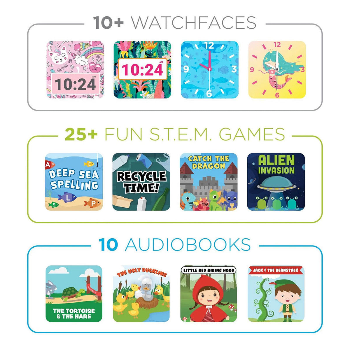 PlayZoom 2 Kids Smartwatch & Earbuds Set: Blush Glitter