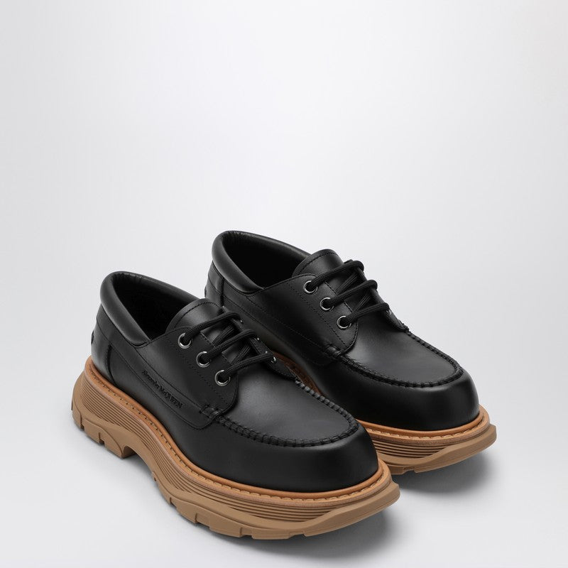 Alexander Mcqueen Black Leather Lace-Up With Maxi Sole Men