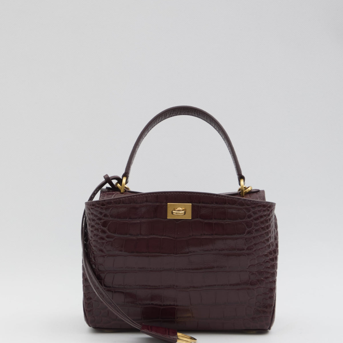 BALENCIAGA Mini Handbag with Crocodile Embossing - FW25