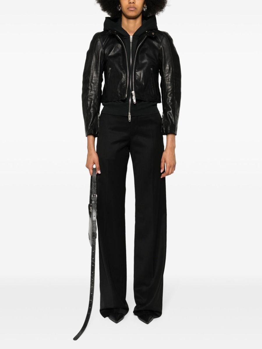 BALENCIAGA Women's Straight Cut Wool Trousers