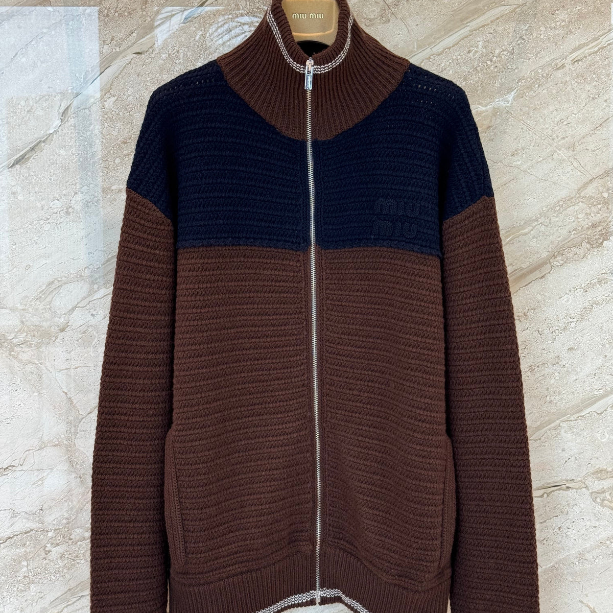 MIU M ZIP CARDIGAN