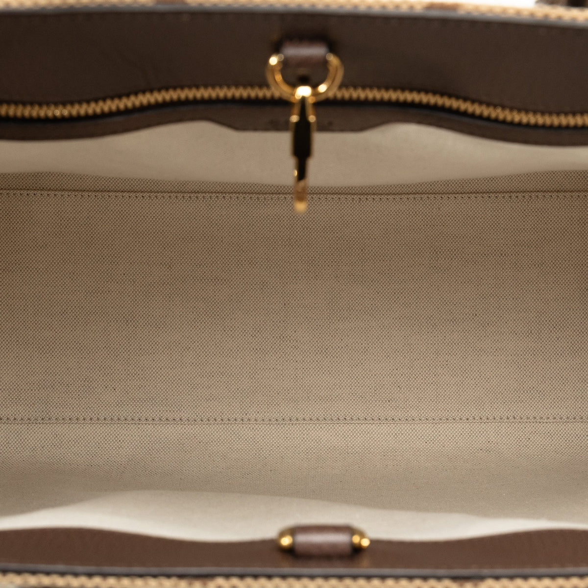 GUCCI Jumbo GG Canvas Web Convertible Tote Satchel
