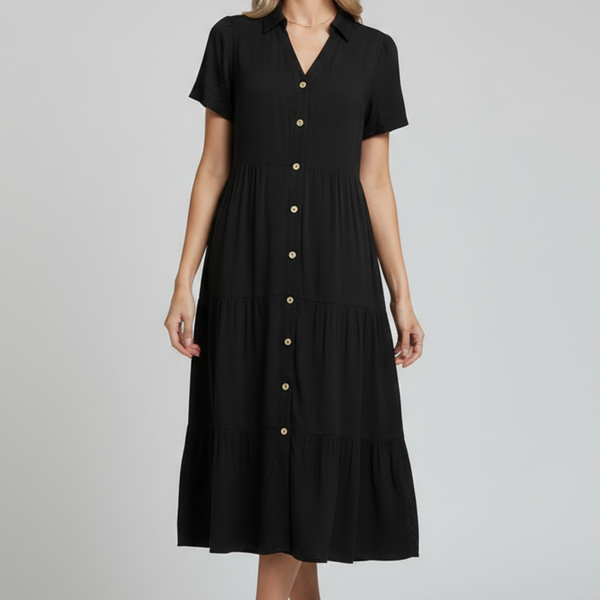 Amara | Midi Dress with Button-Front