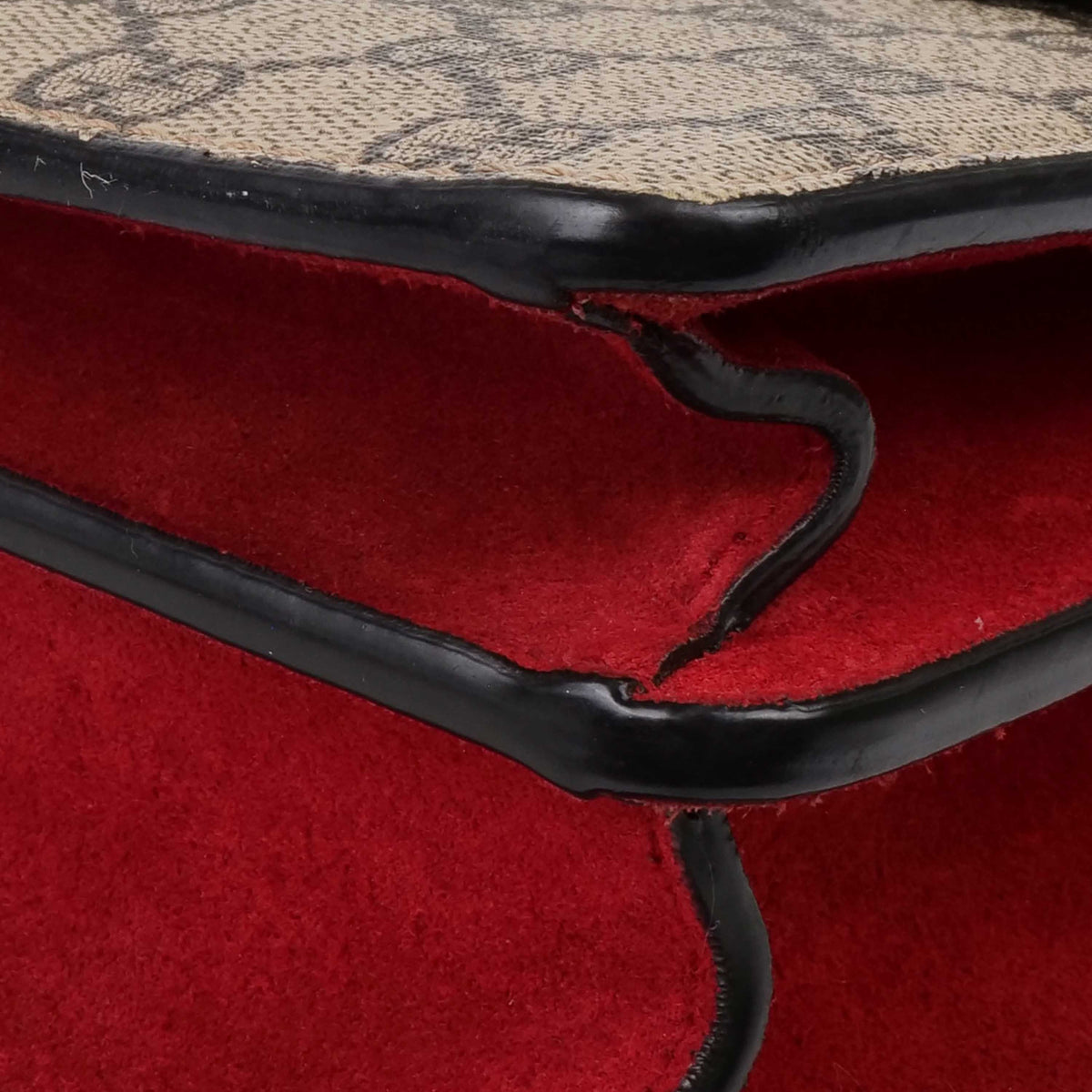 Gucci Small Dionysus GG Supreme With Red Suede Trim.