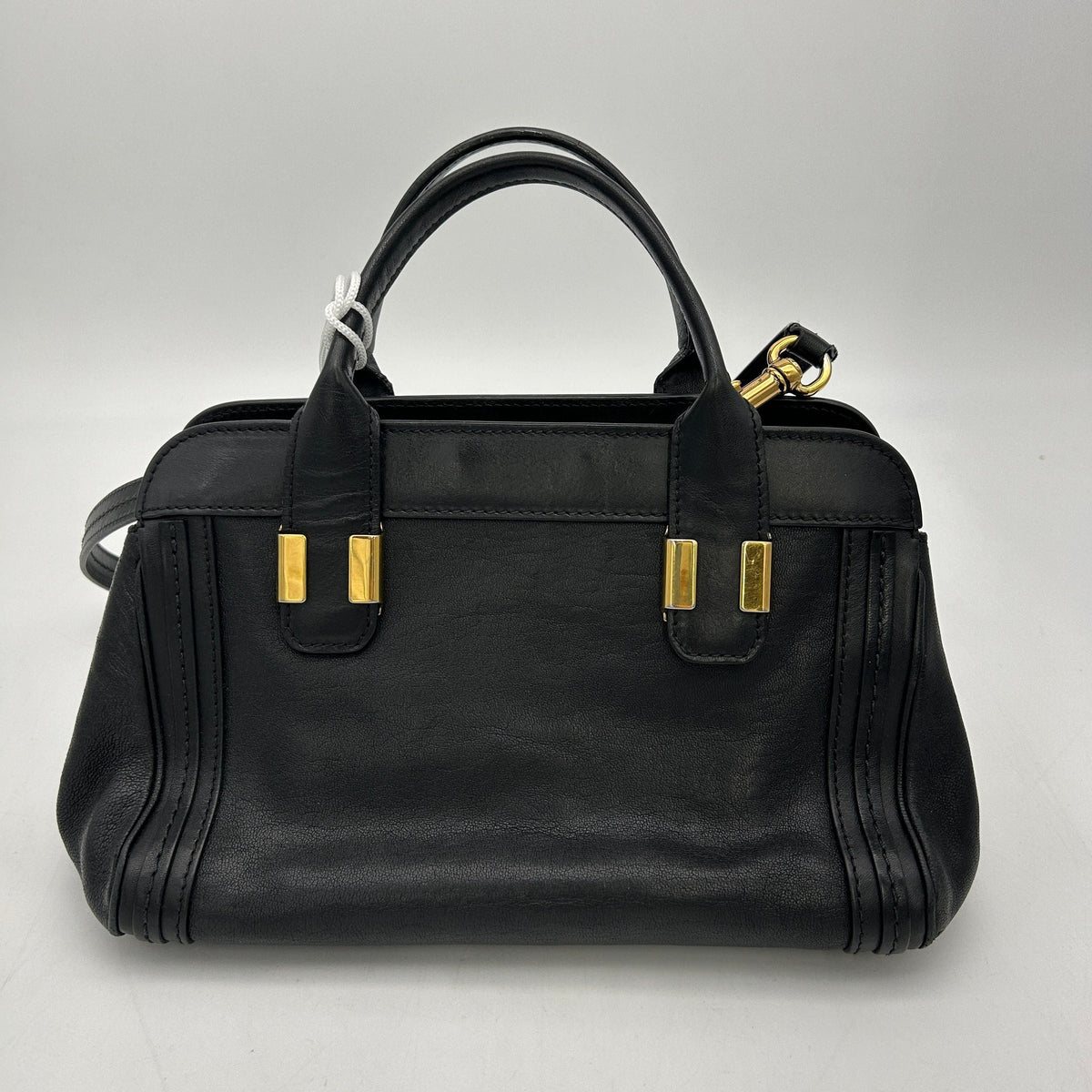 Chloe Calfskin Goatskin Medium Alice Satchel Black LA6971
