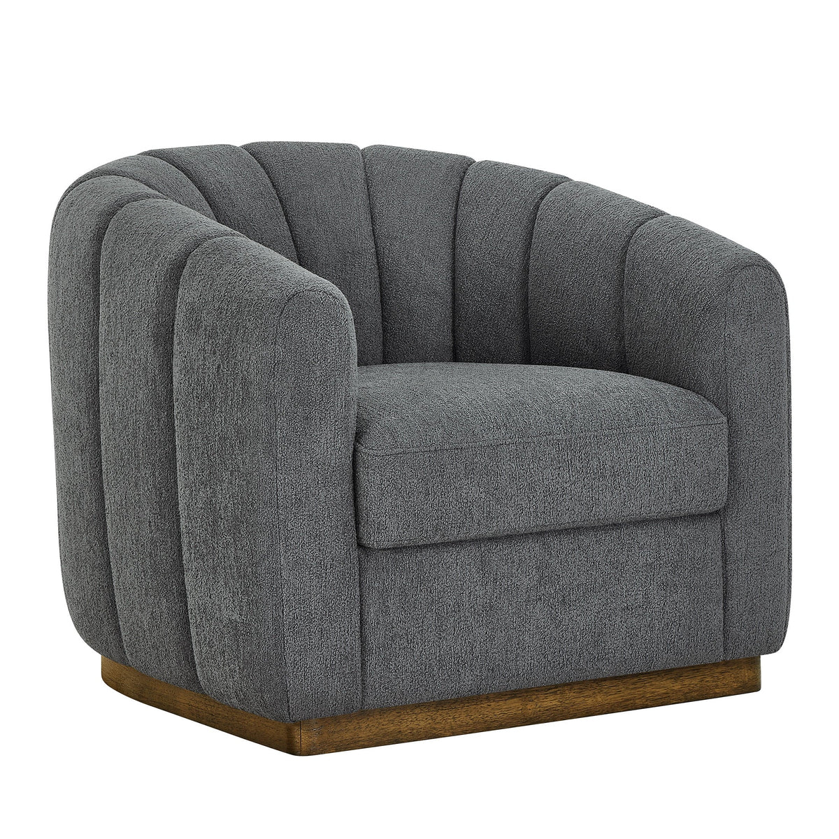 Lillian Accent Swivel Chair, Charcoal Boucle
