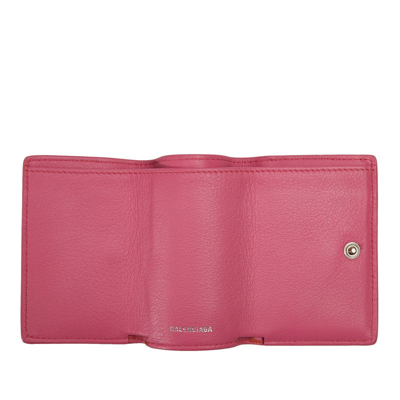 balenciaga Mini Paper Wallet Leather Pink