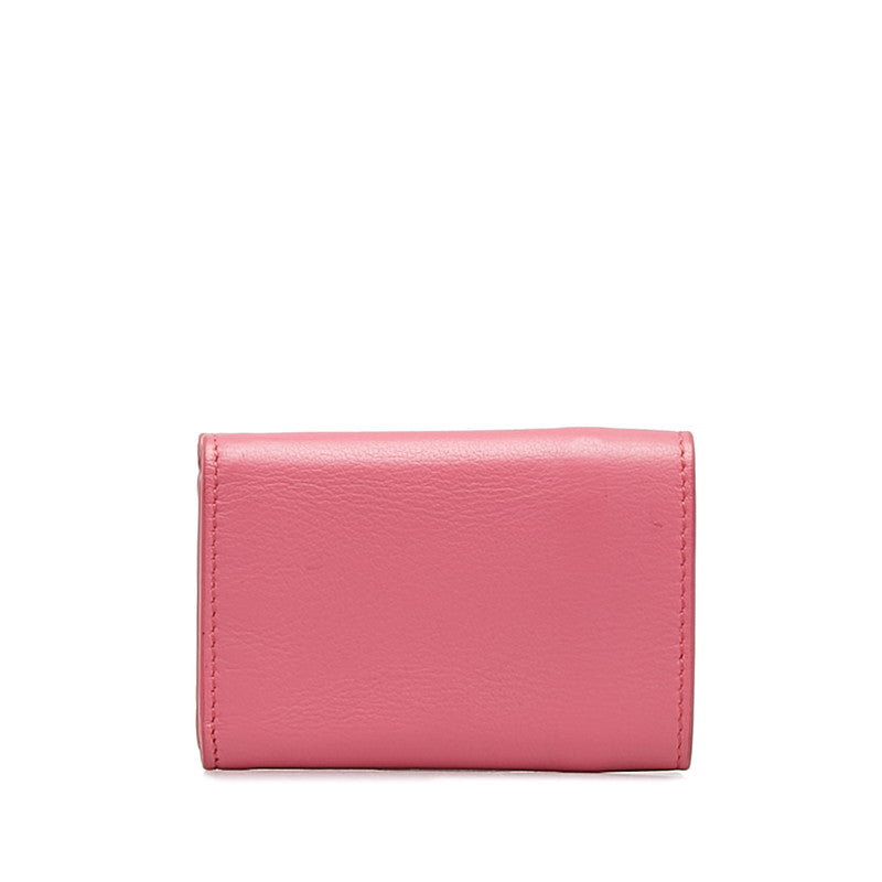 balenciaga Mini Paper Wallet Leather Pink