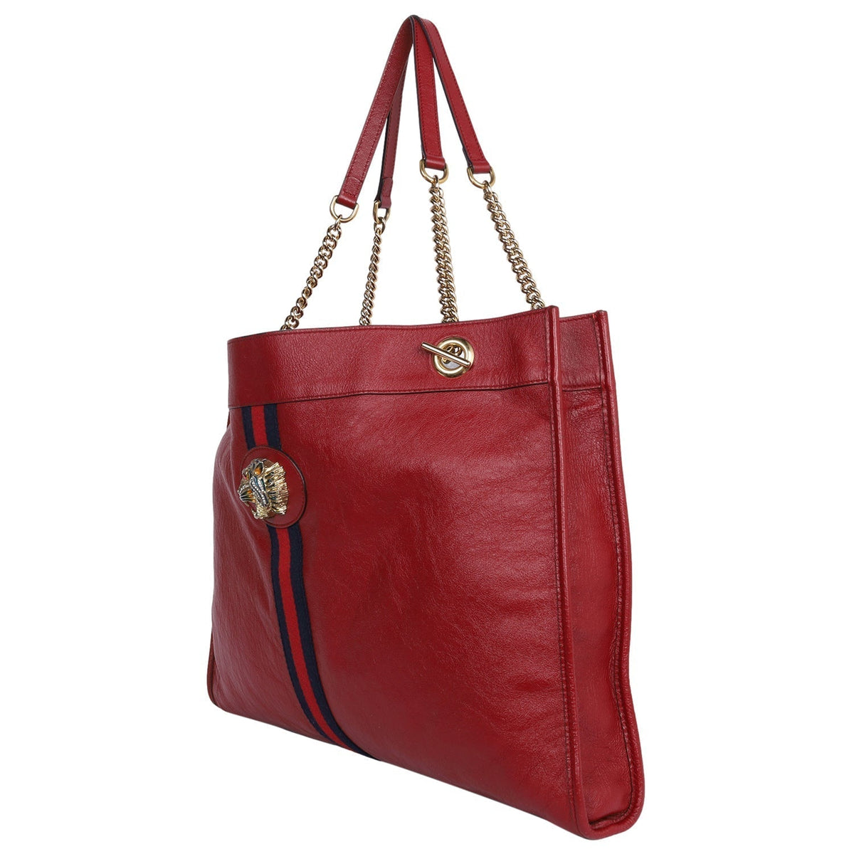 Gucci Red Leather Rajah Tote Bag (Authentic Pre-Owned)