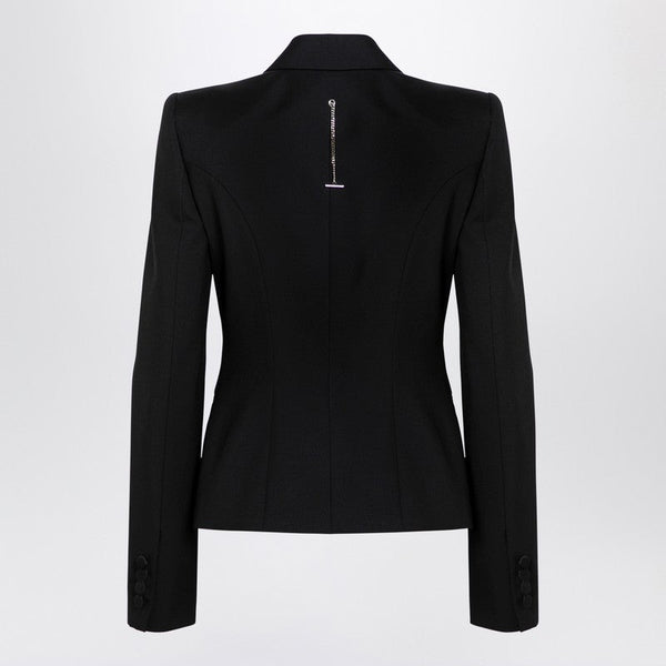 Alexander Mcqueen Black Single-Breasted Jacket In Wool Women
