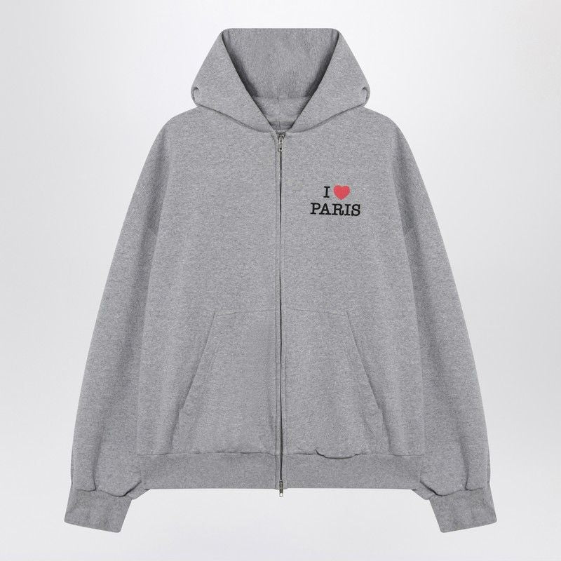 BALENCIAGA Oversized Zip-Up Hoodie - I Love Paris