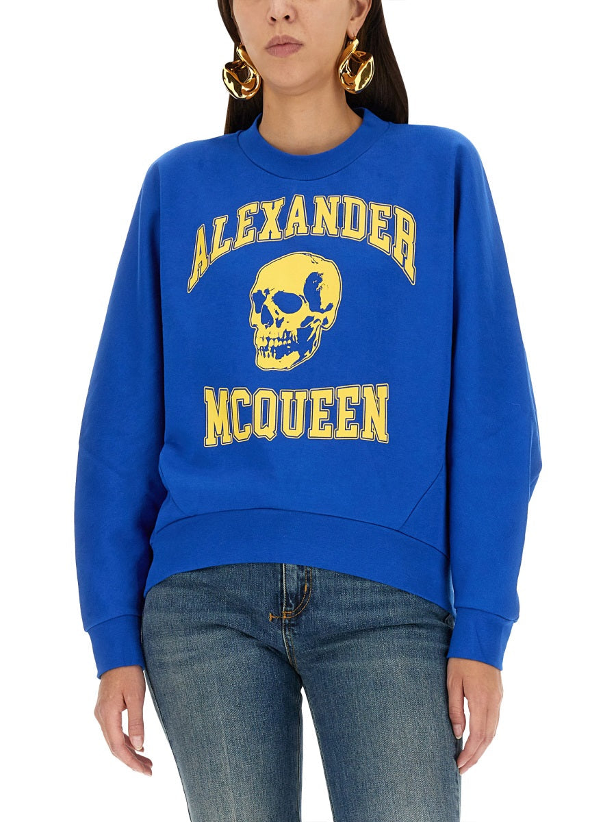 Alexander Mcqueen Women Varsiity Skull Sweatshirt