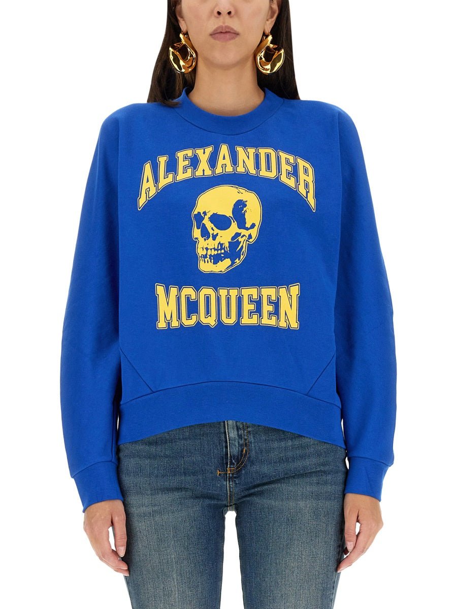 Alexander Mcqueen Women Varsiity Skull Sweatshirt