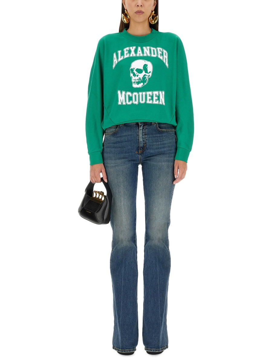 Alexander Mcqueen Women Varsiity Skull Sweatshirt