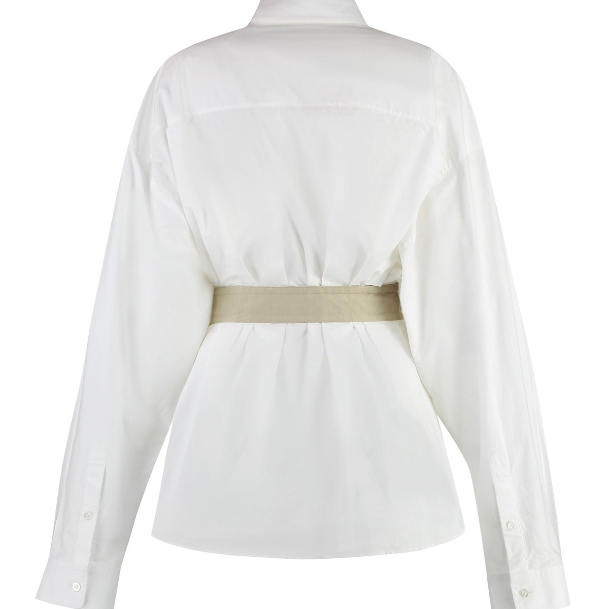 BALENCIAGA Cotton Shirt with Coordinated Waist Belt - Sizes up to 190 cm