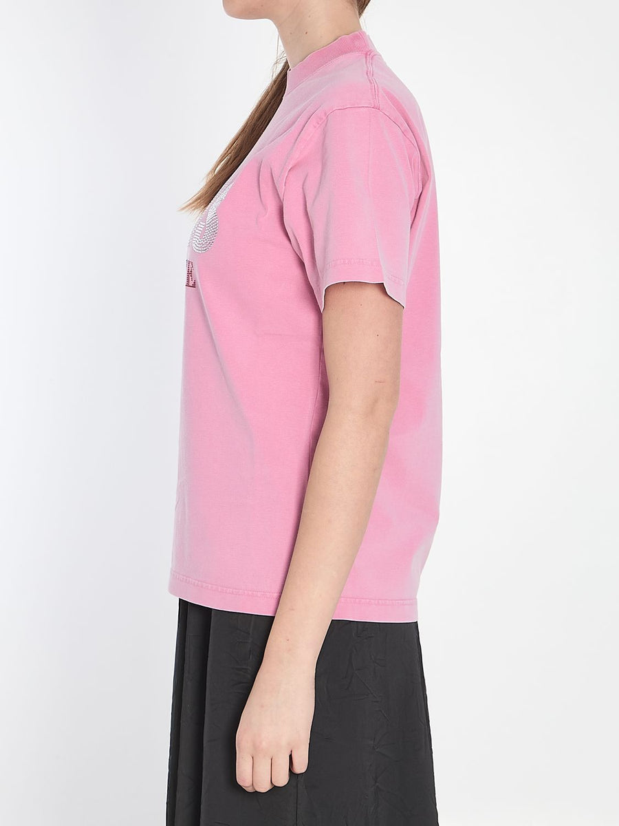 BALENCIAGA Mini Vintage Cotton Strass T-Shirt - Women's