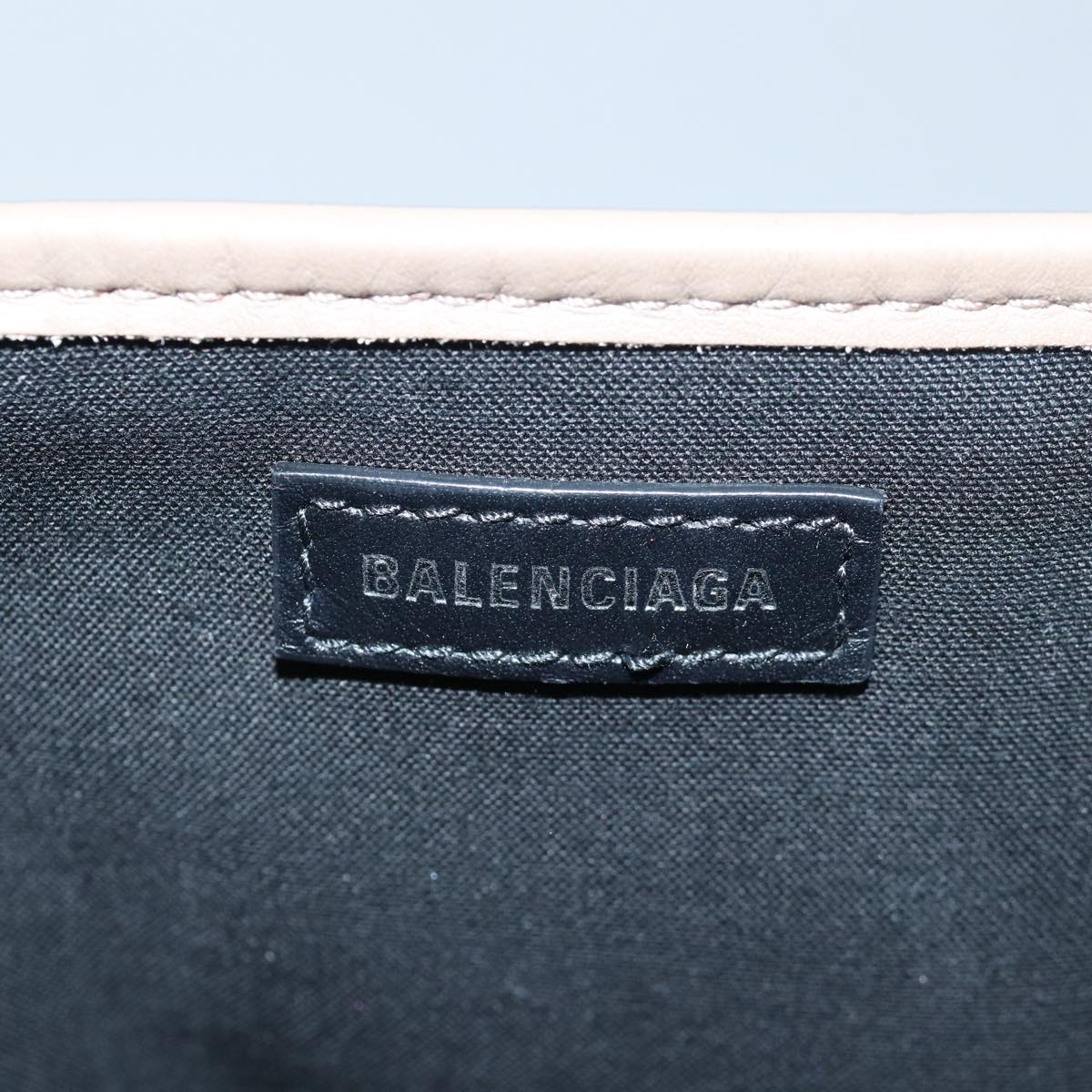 balenciaga Navy Cabas Hand Bag Leather Gray 339933 Auth 80962