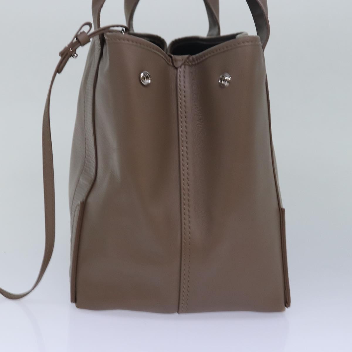 balenciaga Navy Cabas Hand Bag Leather Gray 339933 Auth 80962