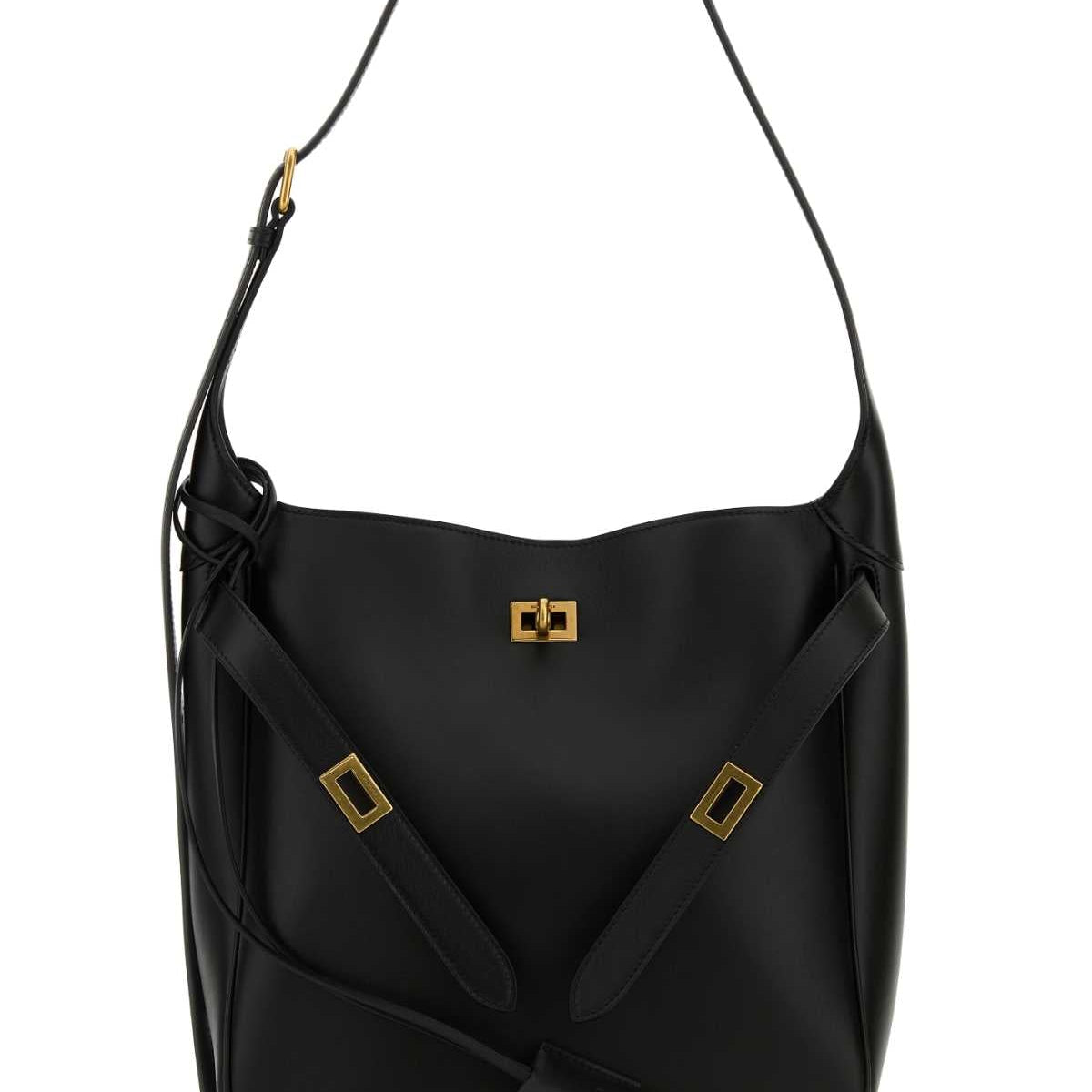 BALENCIAGA Mini Leather Hobo Shoulder Handbag