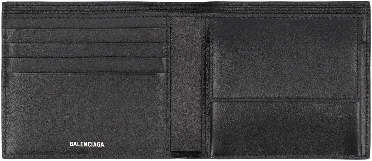 BALENCIAGA Mini Leather Wallet with Multiple Compartments