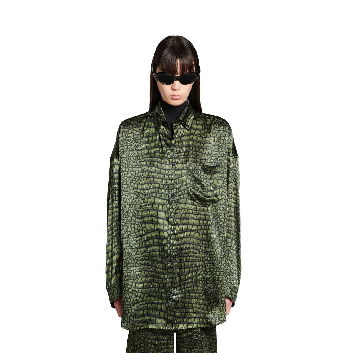 BALENCIAGA Cocoon Printed Silk Shirt