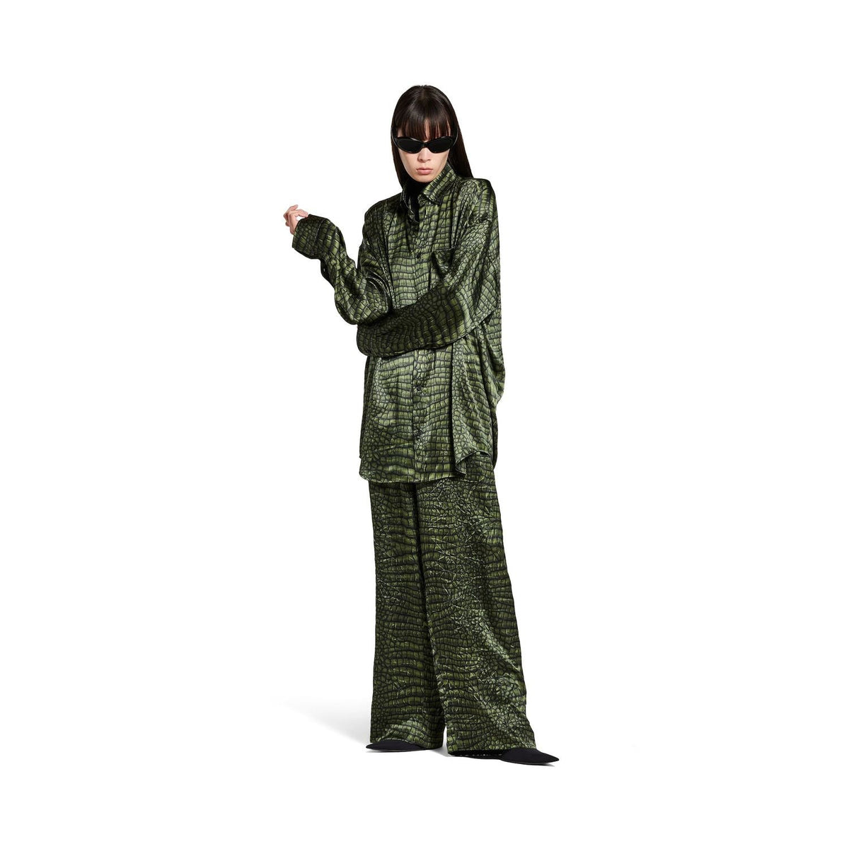 BALENCIAGA Cocoon Printed Silk Shirt