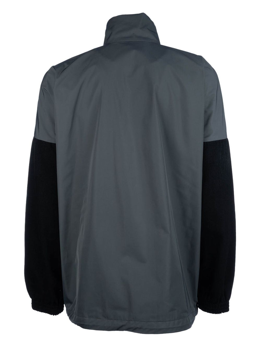 BALENCIAGA Logo Colorblock Blouson Jacket - Men’s High Neck Drop Shoulder Design