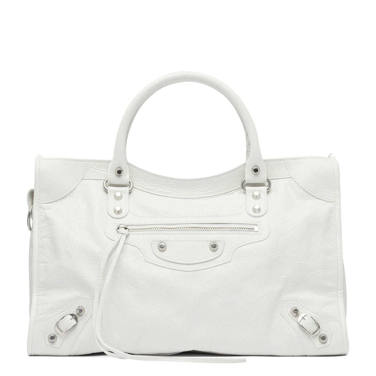 BALENCIAGA Luxe Lamb Leather Shoulder Handbag - Mini