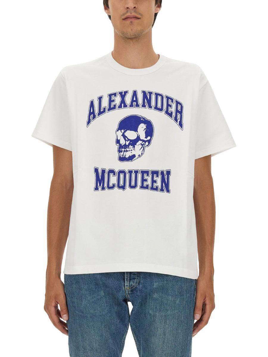 Alexander Mcqueen Men Skull Logo T-Shirt
