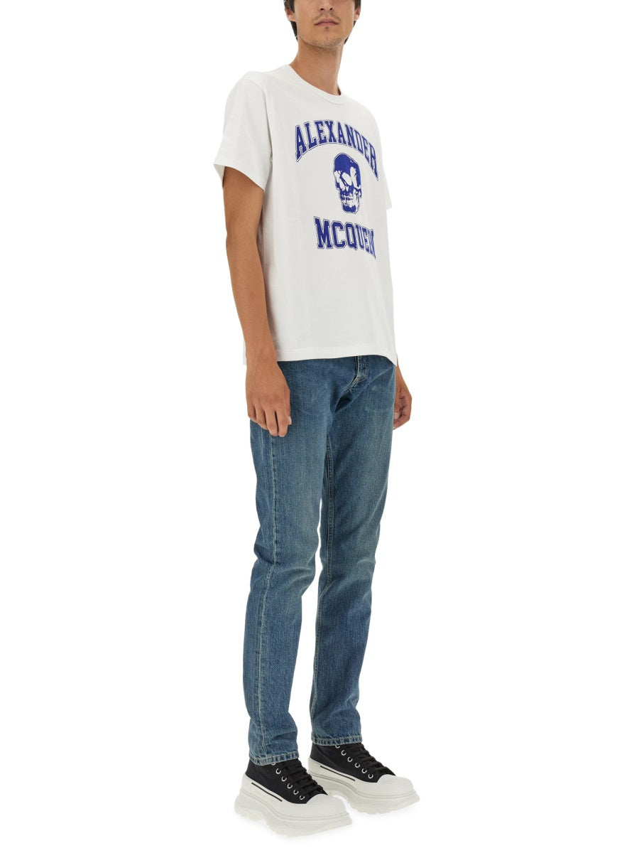 Alexander Mcqueen Men Skull Logo T-Shirt
