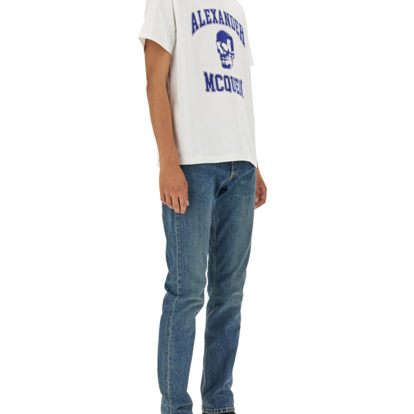 Alexander Mcqueen Men Skull Logo T-Shirt