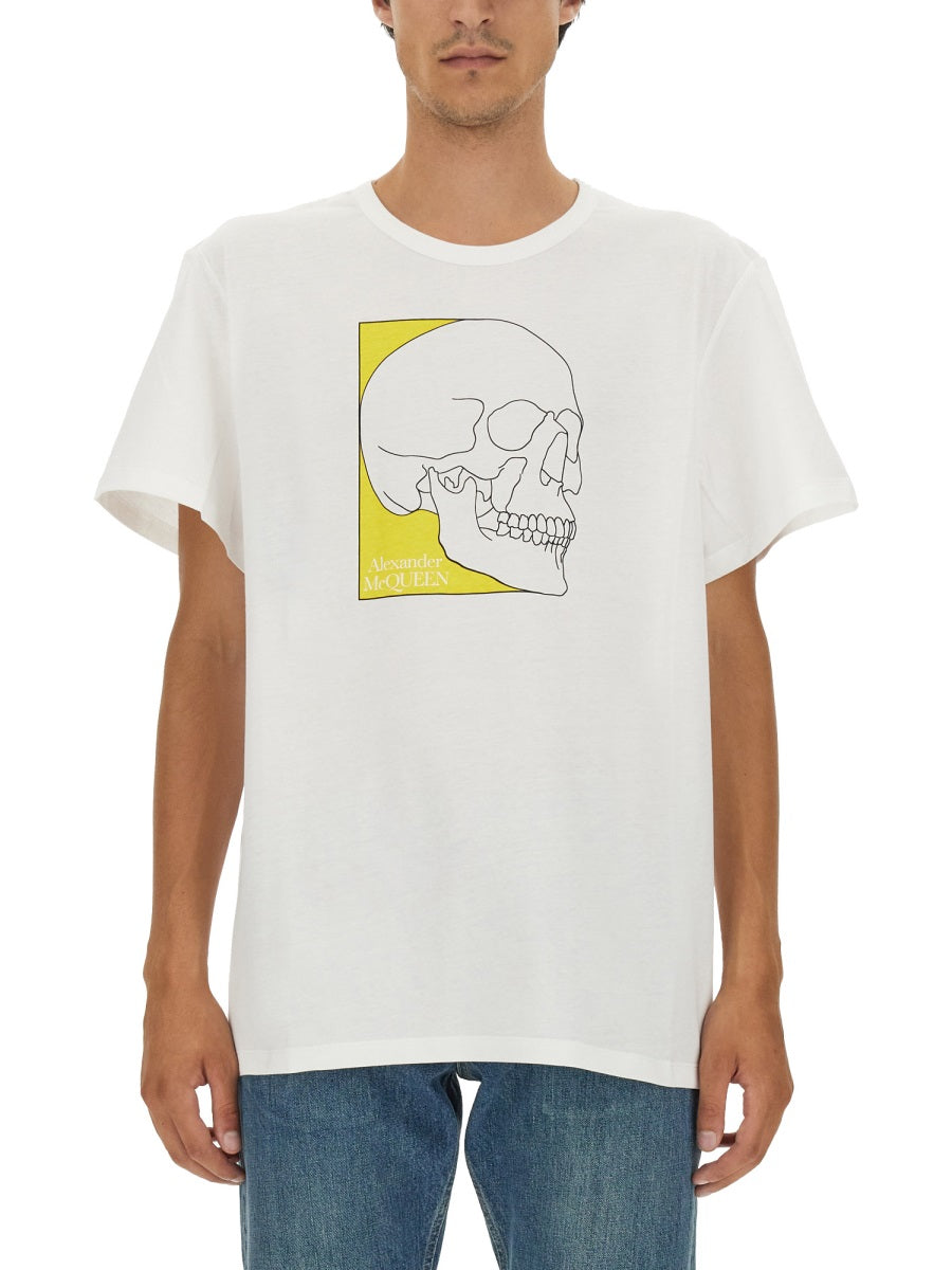 Alexander Mcqueen Men Skull Print T-Shirt