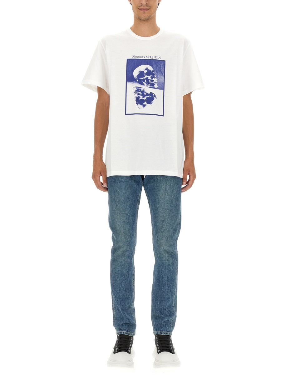 Alexander Mcqueen Men Logo Print T-Shirt