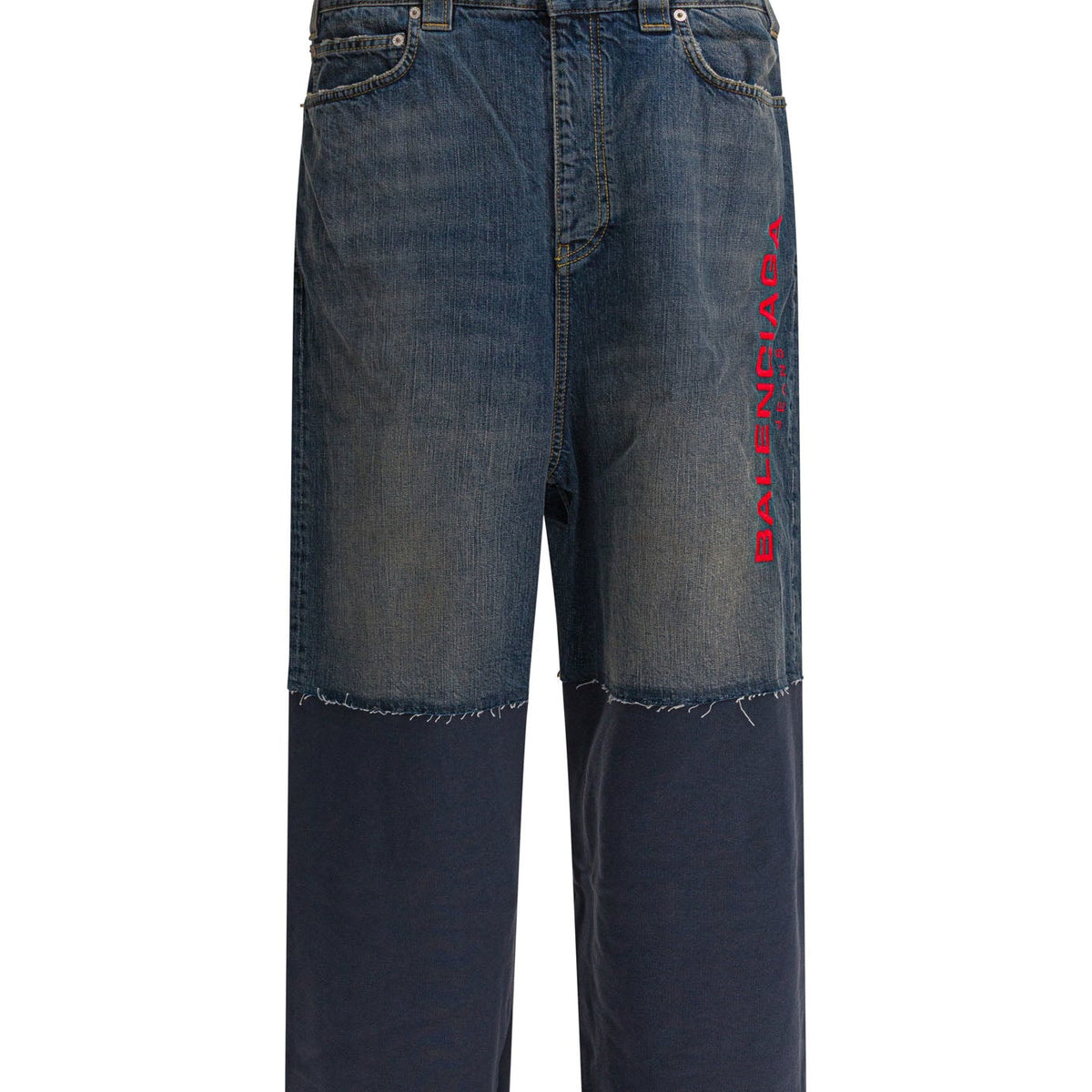 BALENCIAGA Cotton Trousers with Patched Detailing for Men