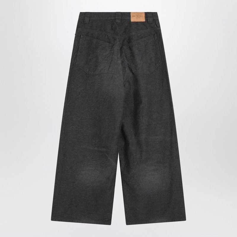 BALENCIAGA Men's Stylish Denim Trousers with Embroidered Logo