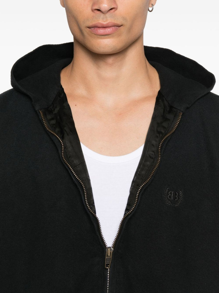BALENCIAGA Men's Two-Way Zip Hooded Jacket