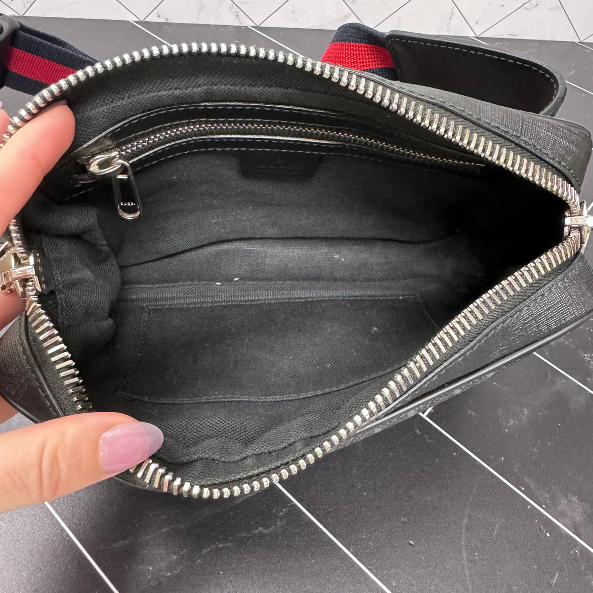 Gucci Black GG Coated Canvas Bum Bag