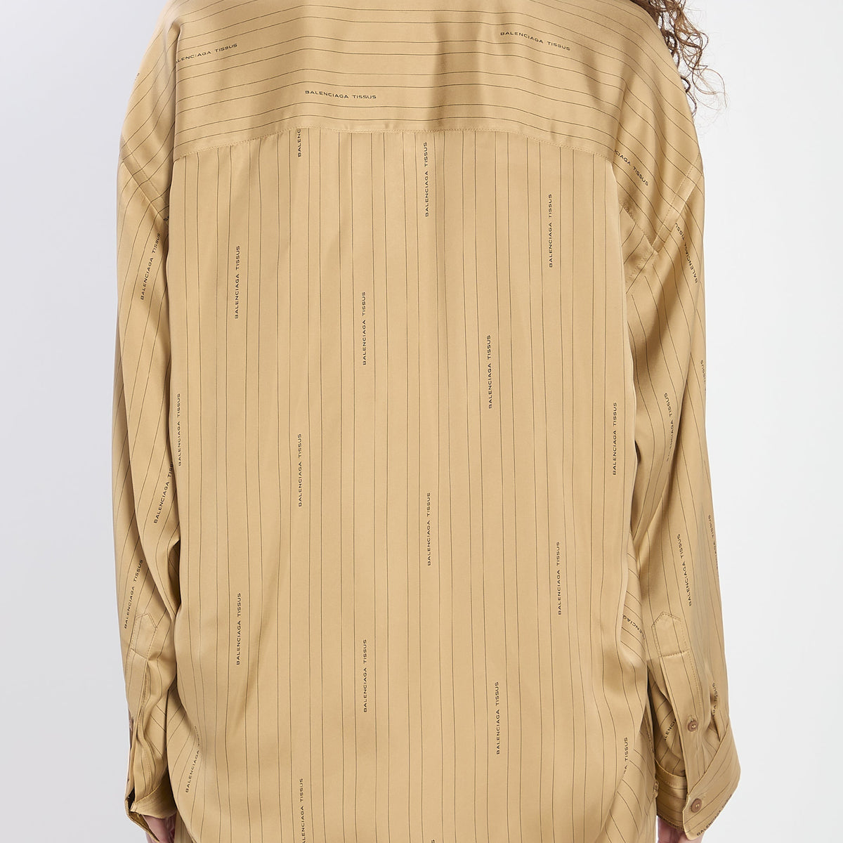 BALENCIAGA Satin Shirt with Striped Pattern - Relaxed Fit