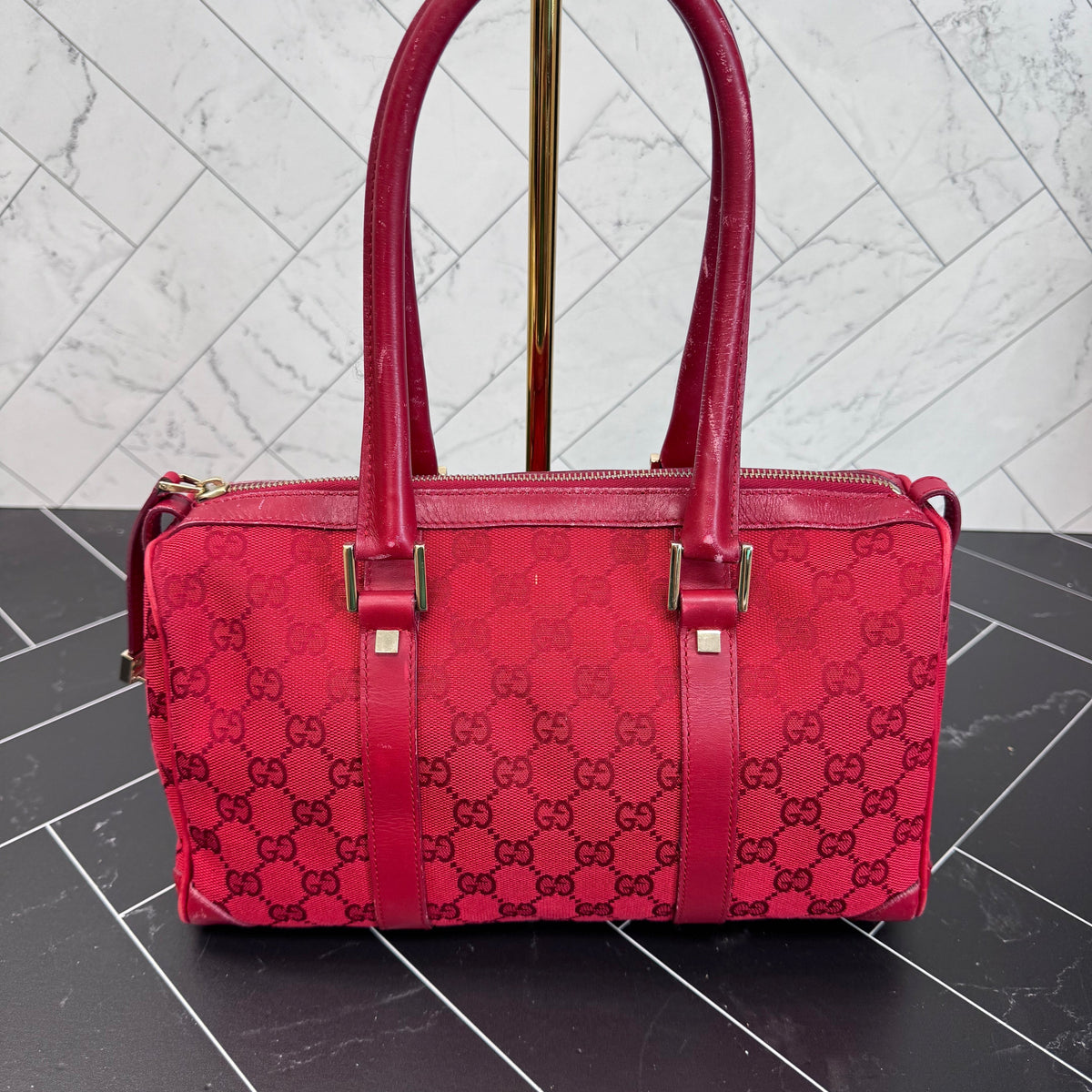 Gucci Red Canvas Shoulder Bag