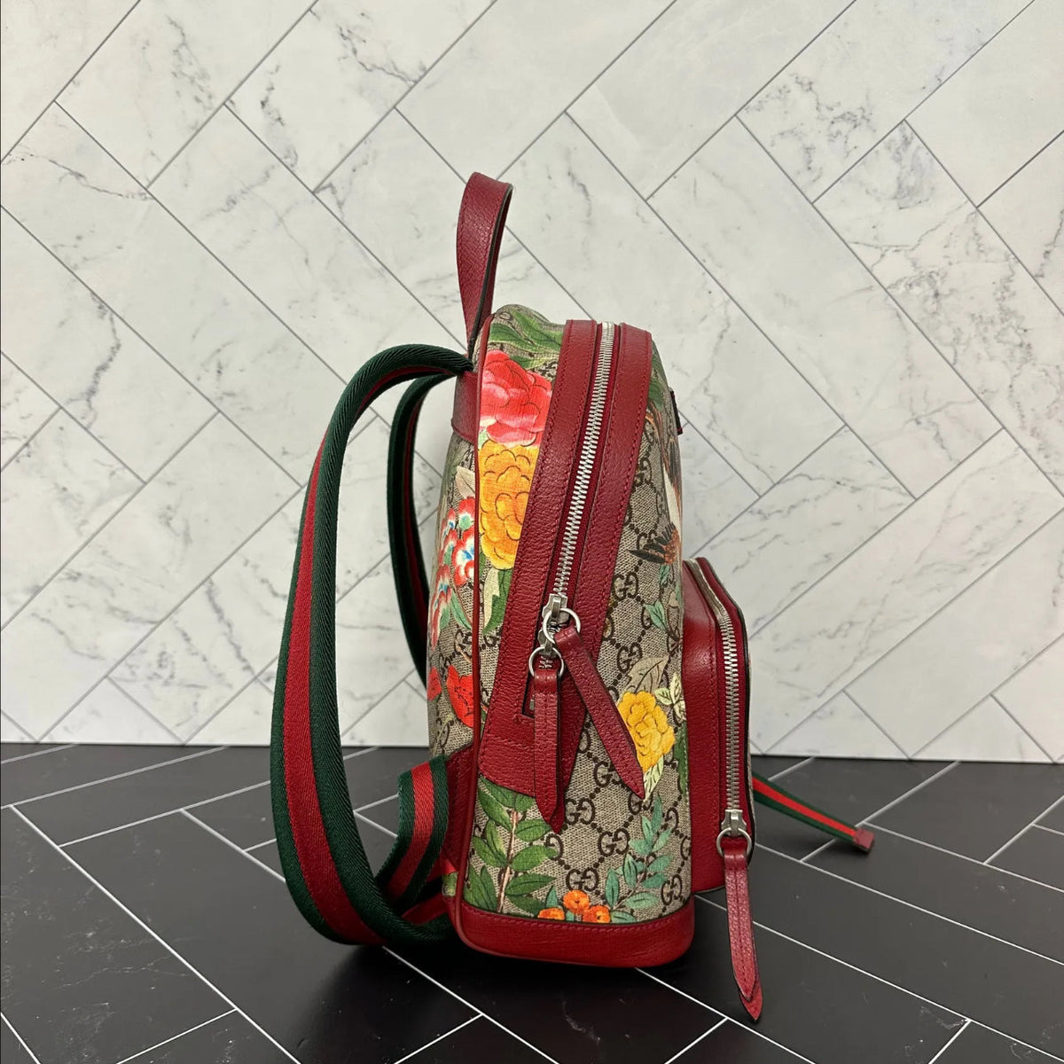 Gucci GG Blooms Supreme Coated Canvas Small Backpack