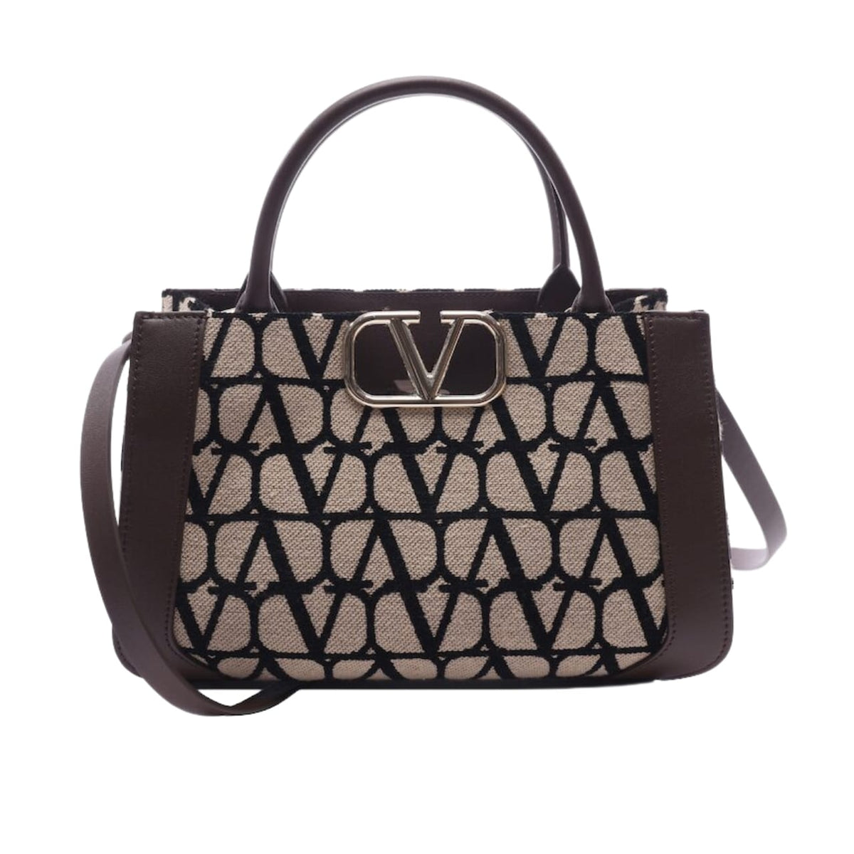 VO GARAVANI MEDIUM TOILE ICONOGRAPHE HANDBAG BLACK 25CM